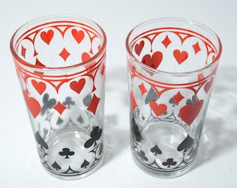 Senfglas Vintage Spielkartenglas Retro Glas Sammelglas Schwartz Senfglas Sammlerstück Glas Diamant Herz Verein ap