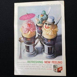 Anuncio de Coca-Cola - Anuncio impreso de 1962 de Coca-Cola Soda Ice Cream Float