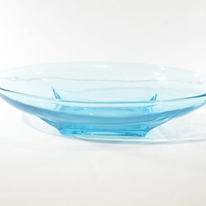 Vintage Hazel Atlas Turquoise Blue Glass serving dish oval Capri Pattern mid century Colonial candy dish Banana split dish SCRATCH