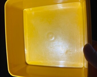 タッパーウェア オレンジ色のスクエア型容器 ランチイット 1674 1362