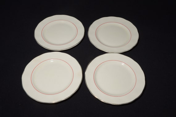 Grindley Cream Petal Set of 4 Dessert Plate 6-1/8