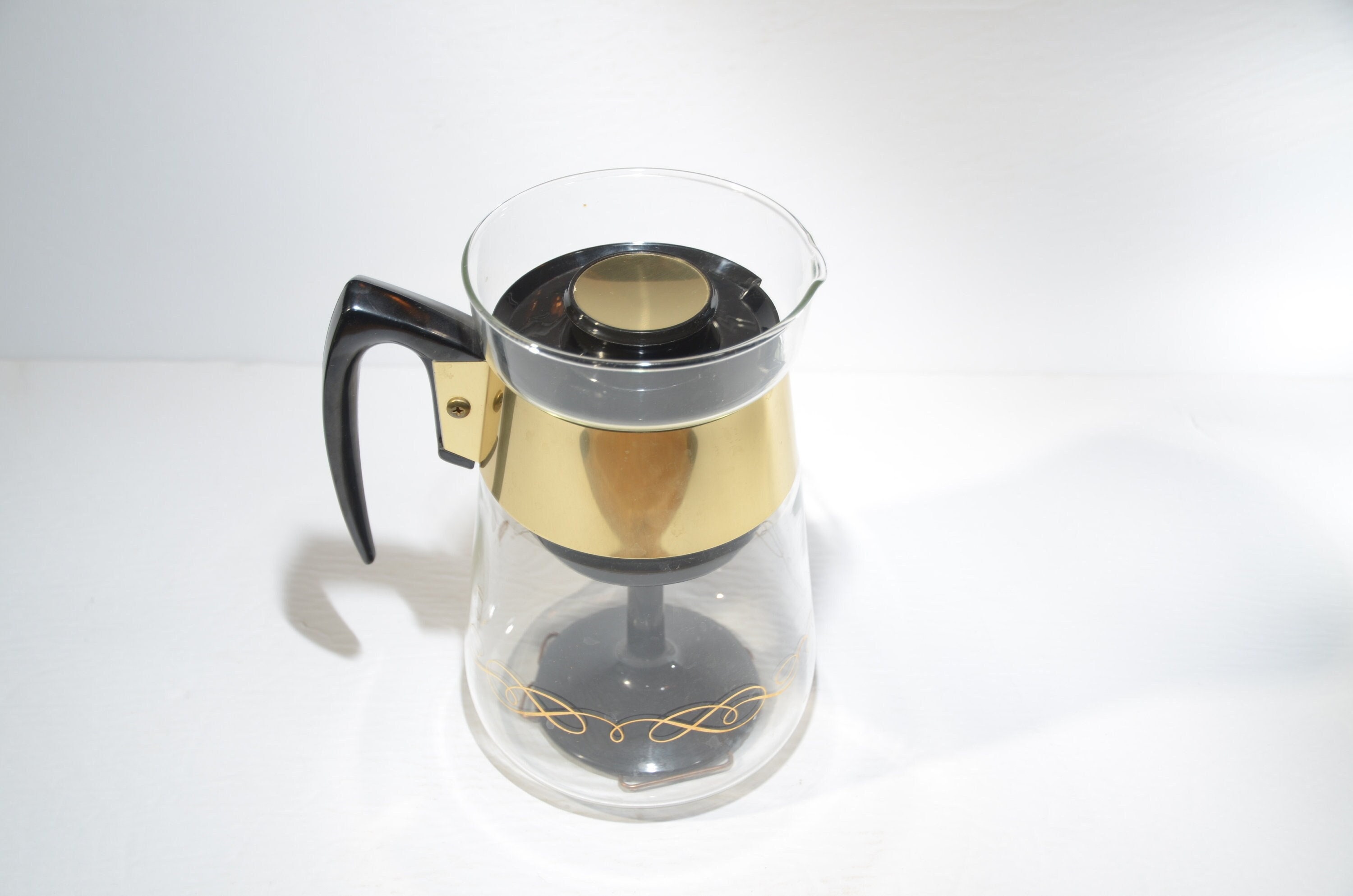 Vintage Percolator Coffee Pot Corning Glass Stove Top 6 cups Gold Trim –  wherethefoundthingsare