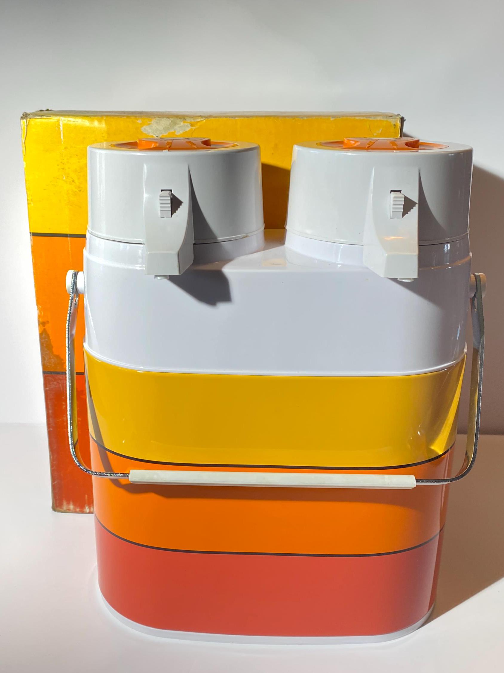 Peacock Double Pump Thermos Twin Airpot Mid-century Double Side