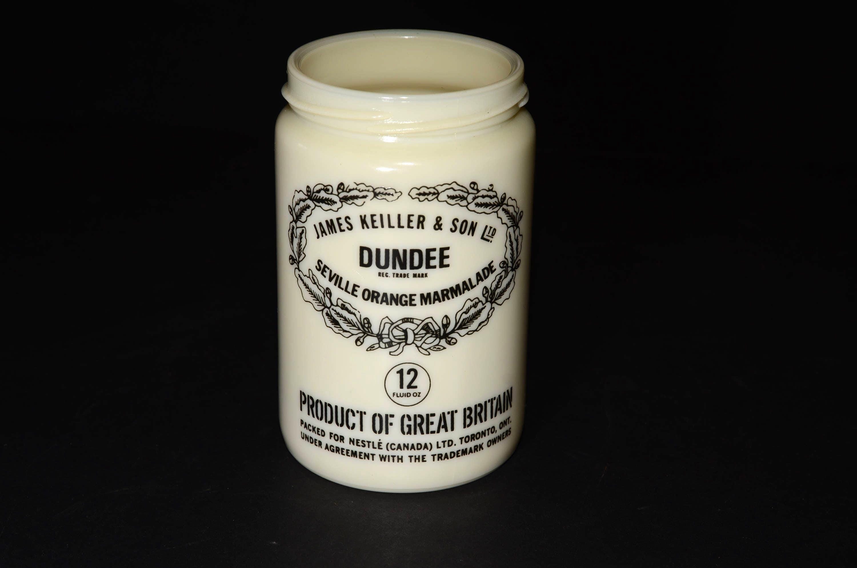 James Keiller Son Dundee Marmalade Vintage Milk Glass Jar