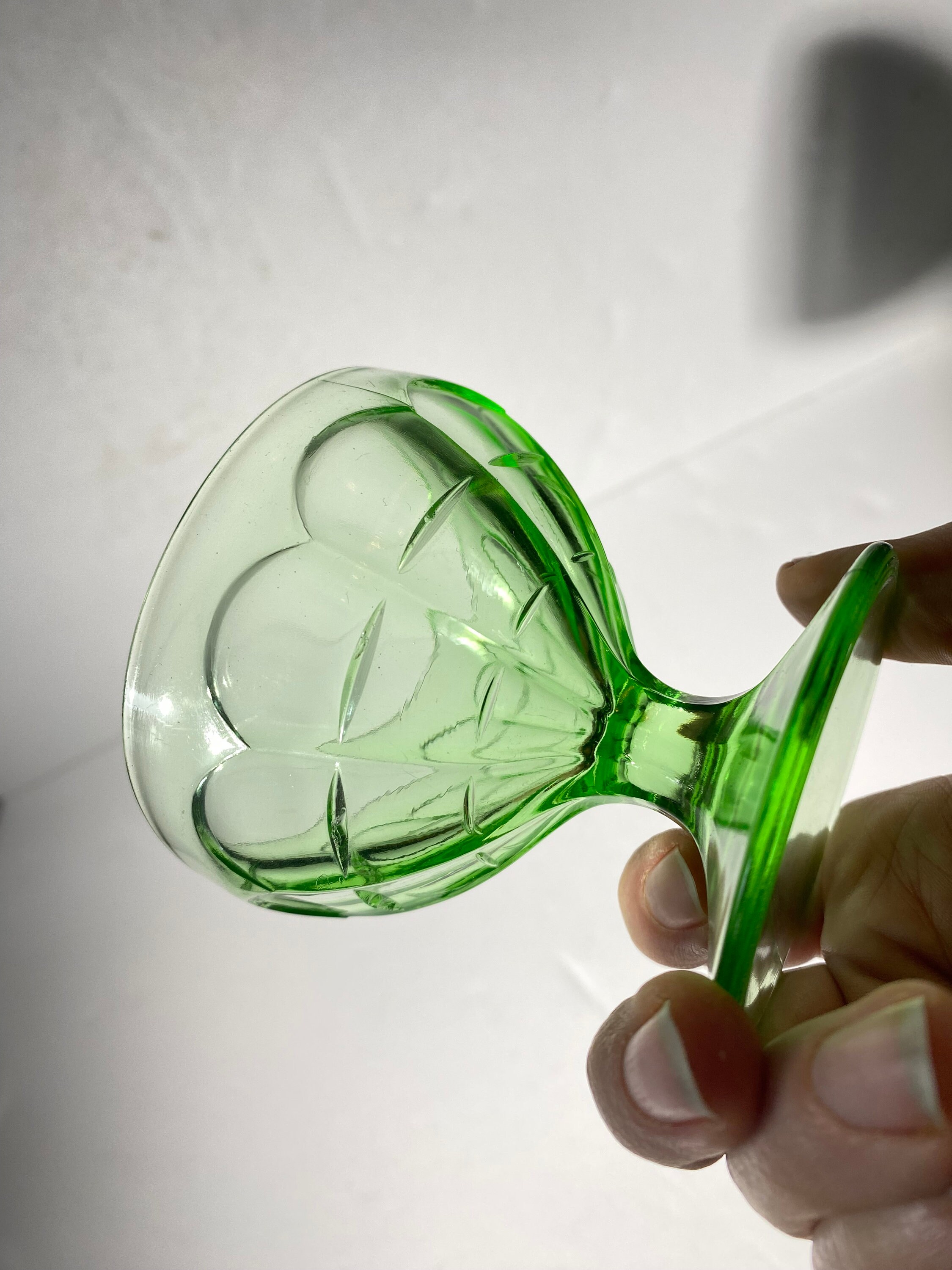 ヘーゼルアトラス グリーンデプレッショングラス シャーベットボウル4