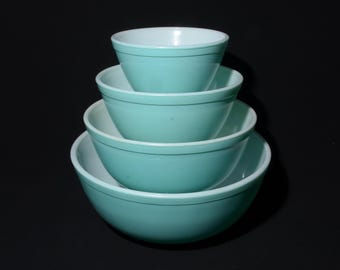 PYREX アーミッシュ バタープリント ターコイズ シンデレラ ミキシング