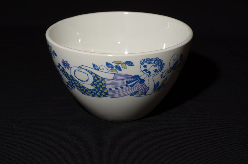 soup bowl 5 inches blue,vintage,midcentury,Turi Gramstad Figgjo Lotte Norway rare fruit bowl bowl cereal bowl