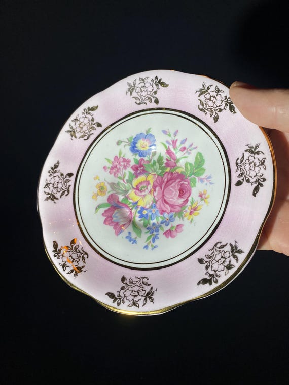 Regency Teacup and Saucer Set Tea Cup Multicolor Floral Bouquet