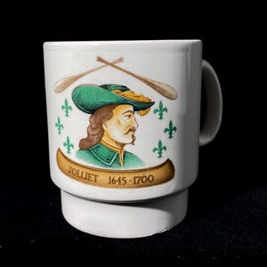 ヴィンテージ ジョリエット マグカップ ケベック州 歴史的特徴 セラミック コーヒーマグ イギリス製 ワシントン ポタリー Ltd ジョリエット