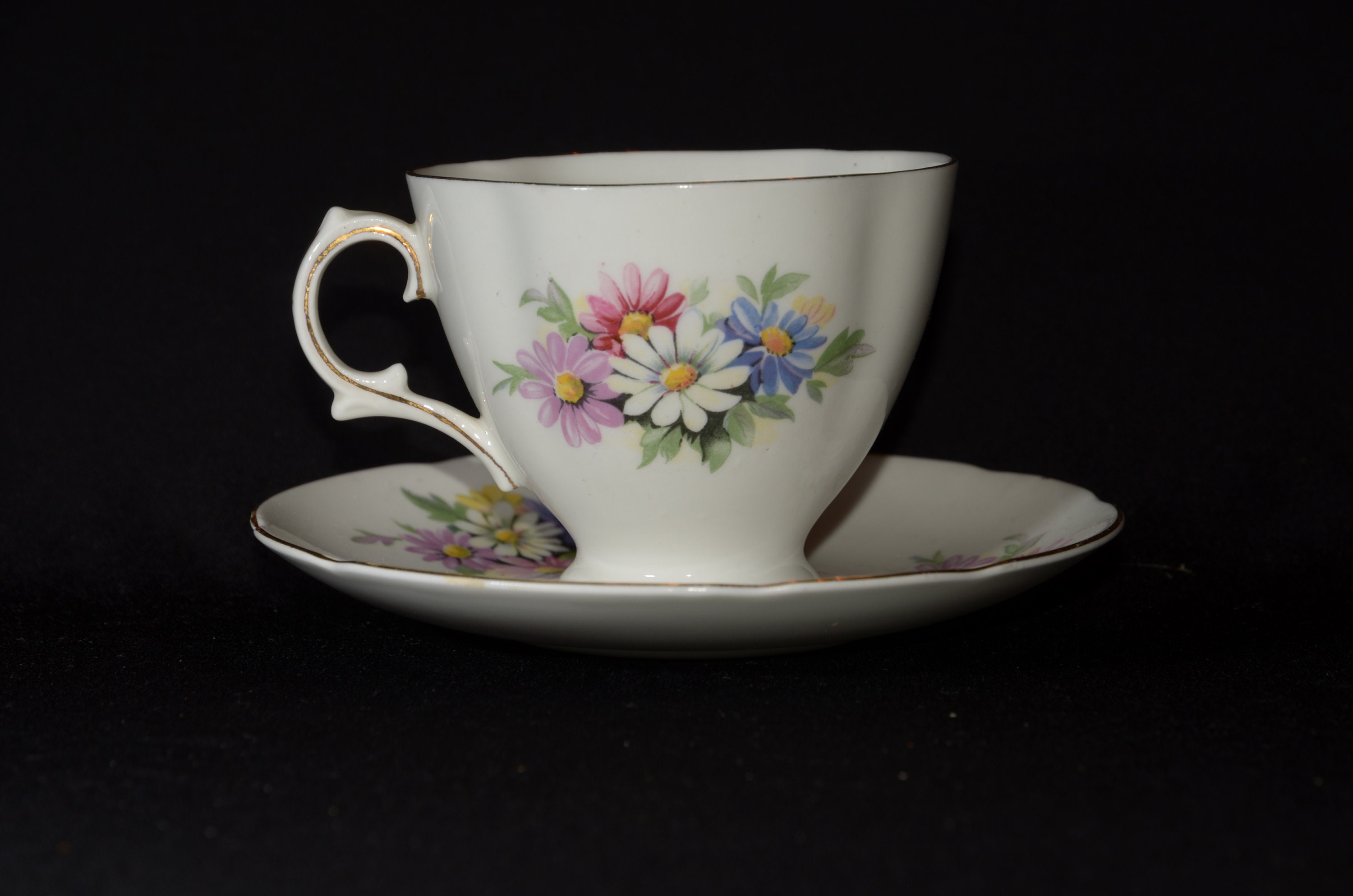 ROYAL STUART Bone China Teacup and Saucer Daisy Floral Etsy Canada