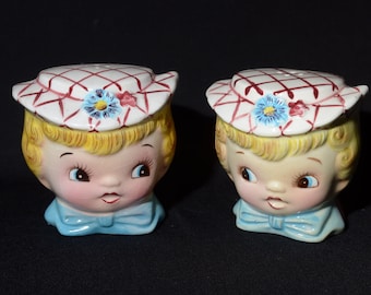 Collectible Vintage Lefton Miss Dainty Salt and Pepper Shaker Set