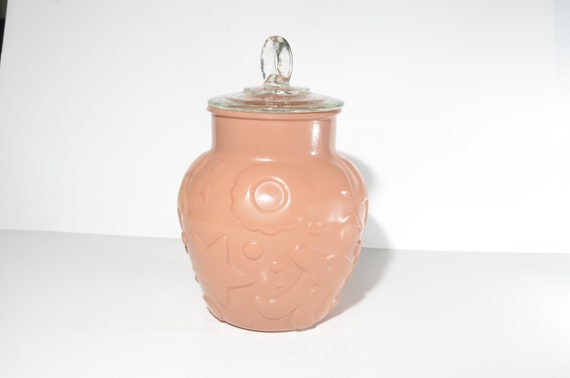 ビンテージ 1950年代 陶器製 クッキージャー 蓋付き・ビスケット保存用