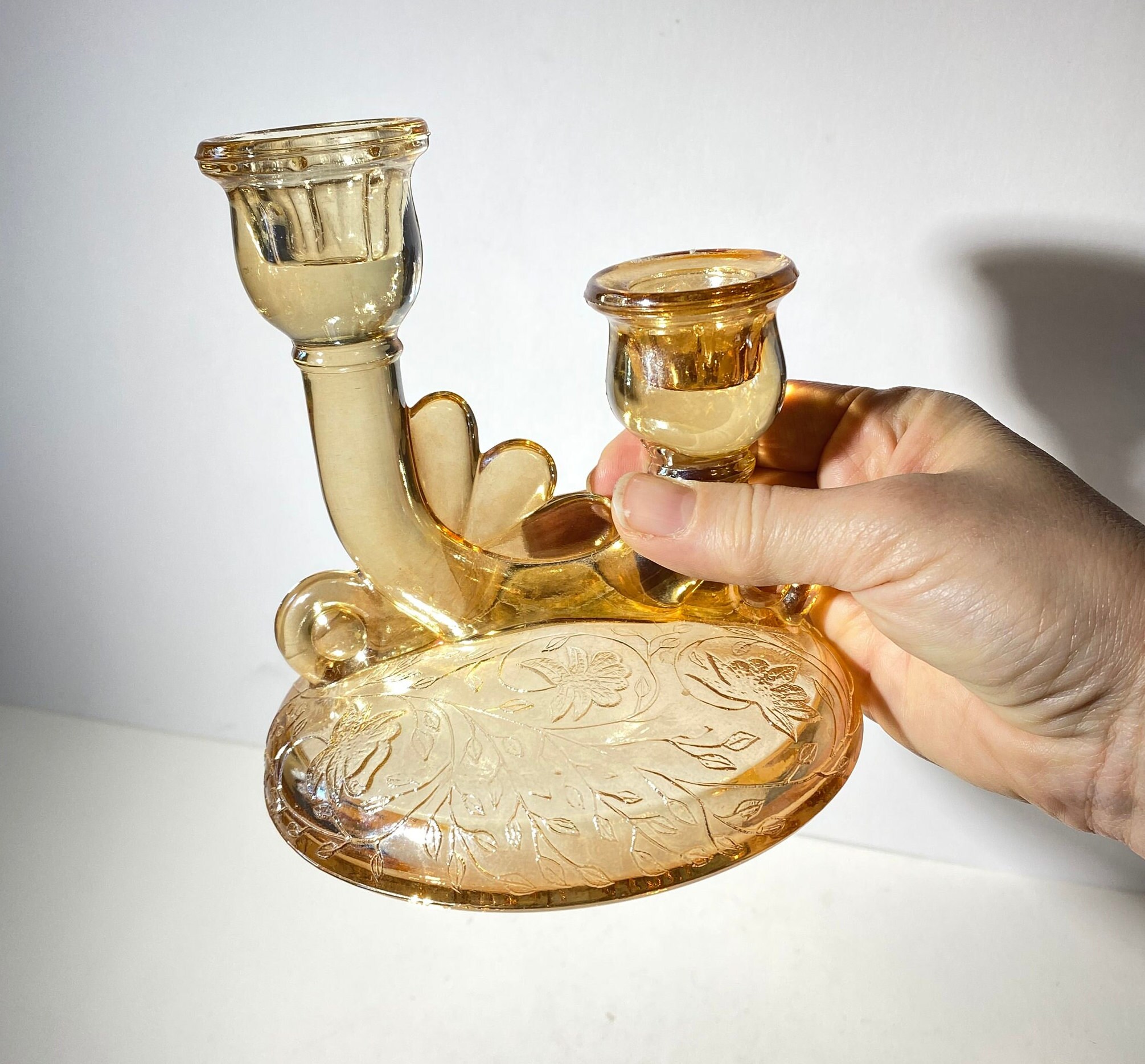 デプレッショングラス フローラゴールド ルイザ・ジャネットグラス