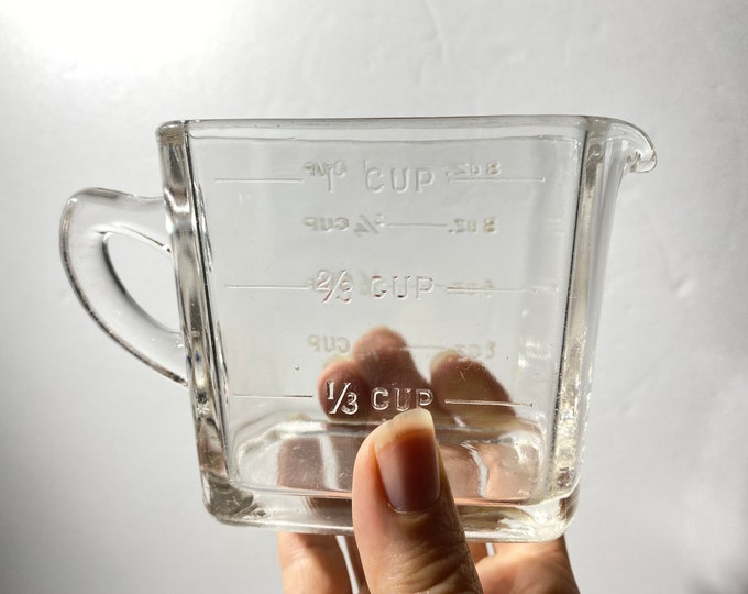 KELLOGGS Clear Glass Measuring Cup 8 Oz 1 Cup Vintage Midcentury