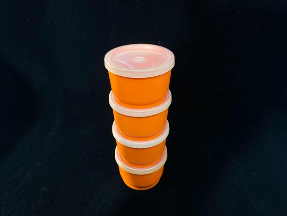 Vintage TUPPERWARE Set of 4 Snack Cups With Lids 1229 Plastic