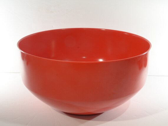 Rosti Denmark Melamin groß Salatschüssel Schüssel Servierschüssel 9 Zoll Medium Soren Andersen Orange Rot Mepal Danish Modern Vintage 2042