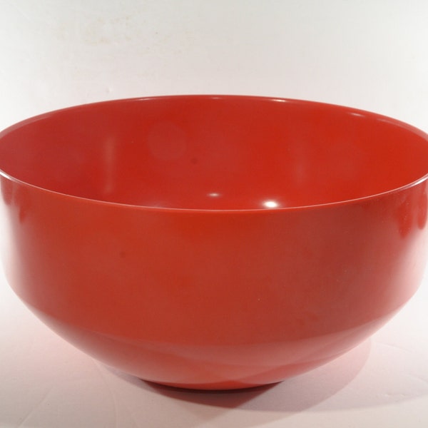 Rosti Denmark Melamine large salad bowl bowl serving bowl 9 inches medium Soren Andersen Orange Red mepal Danish Modern Vintage 2042