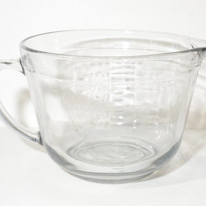 ANCHOR HOCKING Grande misurino ciotola per pastella 8 tazze 2 litri 2 quarti Vetro Vintage