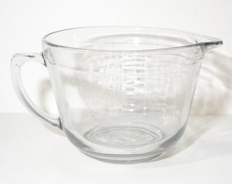 Tazón medidor grande para masa ANCHOR HOCKING, 8 tazas, 2 litros, 2 cuartos, vidrio, estilo vintage, fabricado en EE. UU.
