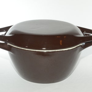 COPCO Deens chocoladebruin kleine geëmailleerde gietijzeren Dutch Oven D1 pot met deksel Denemarken Michael Lax