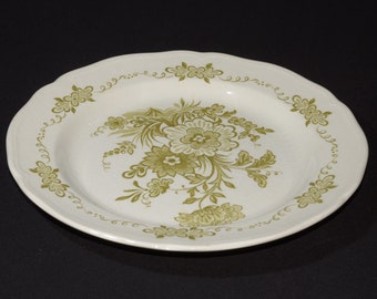 J.&G. MEAKIN Royal Staffordshire Hathaway Bone China dinner plate Vintage ironstone dishwasher safe DAMAGED olive green floral