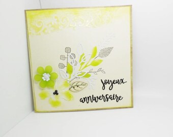 happy birthday handmade card with envelope