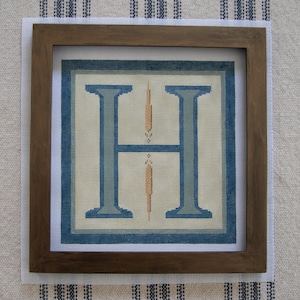 Handpainted Fancy Needlepoint Canvas Monograms