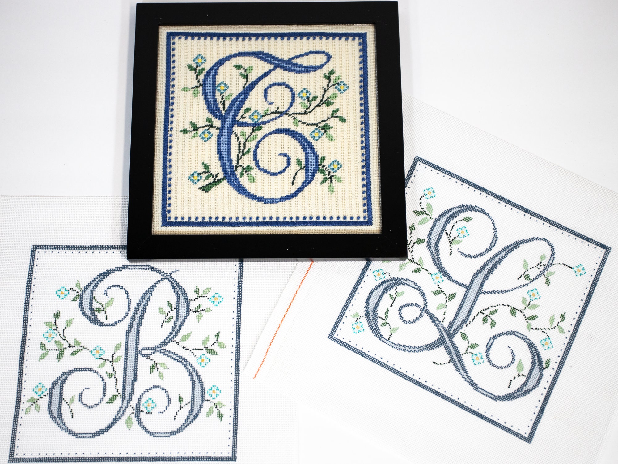 フランスアート　額縁セット　NEEDLEPOINT Vintage Vintage Handmade Completed Needlepoint Framed 20