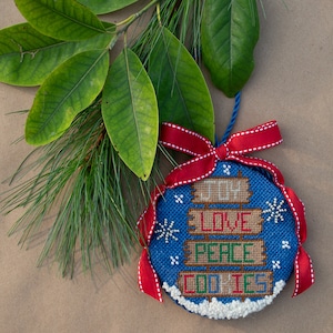 Handpainted Needlepoint Christmas Ornament Canvas--Cookies