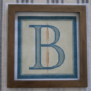 Handpainted Fancy Needlepoint Canvas Monogram--&quot;B&quot;