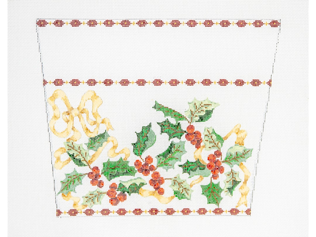 Hand Painted Needlepoint Christmas Stocking Cuff Canvas With Etsy