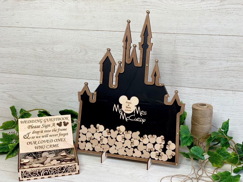 Wedding Guest Book Disney Guestbook Wedding Rustic Wedding Etsy