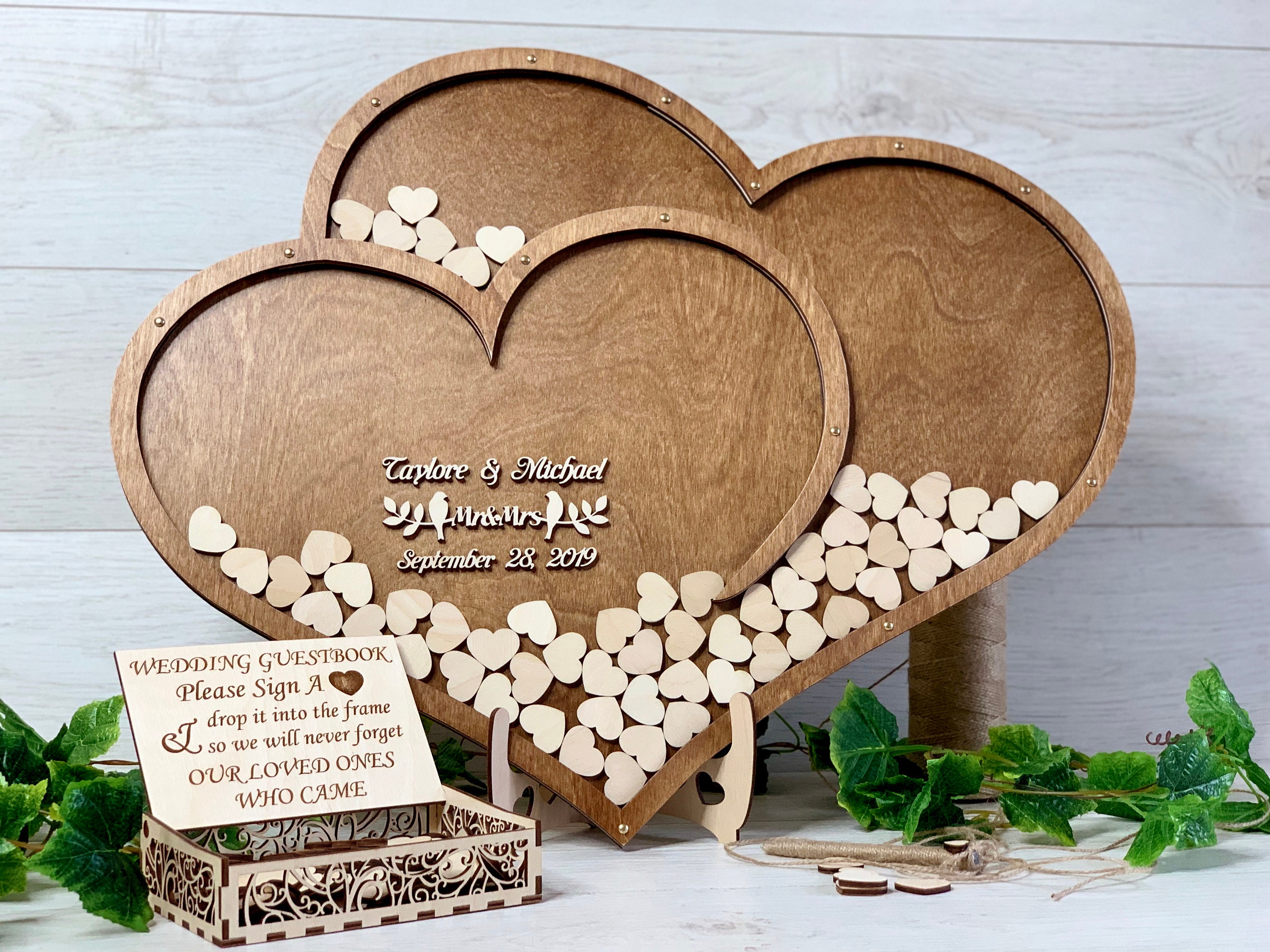 Holz Herz Form Gästebuch Acryl Hochzeit Gästebuch Etsy