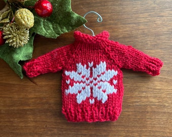 Nordic Snowflake Mini Sweater Christmas Ornament