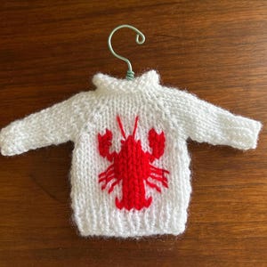 Maine Lobster Hand Knit Mini Sweater Ornament