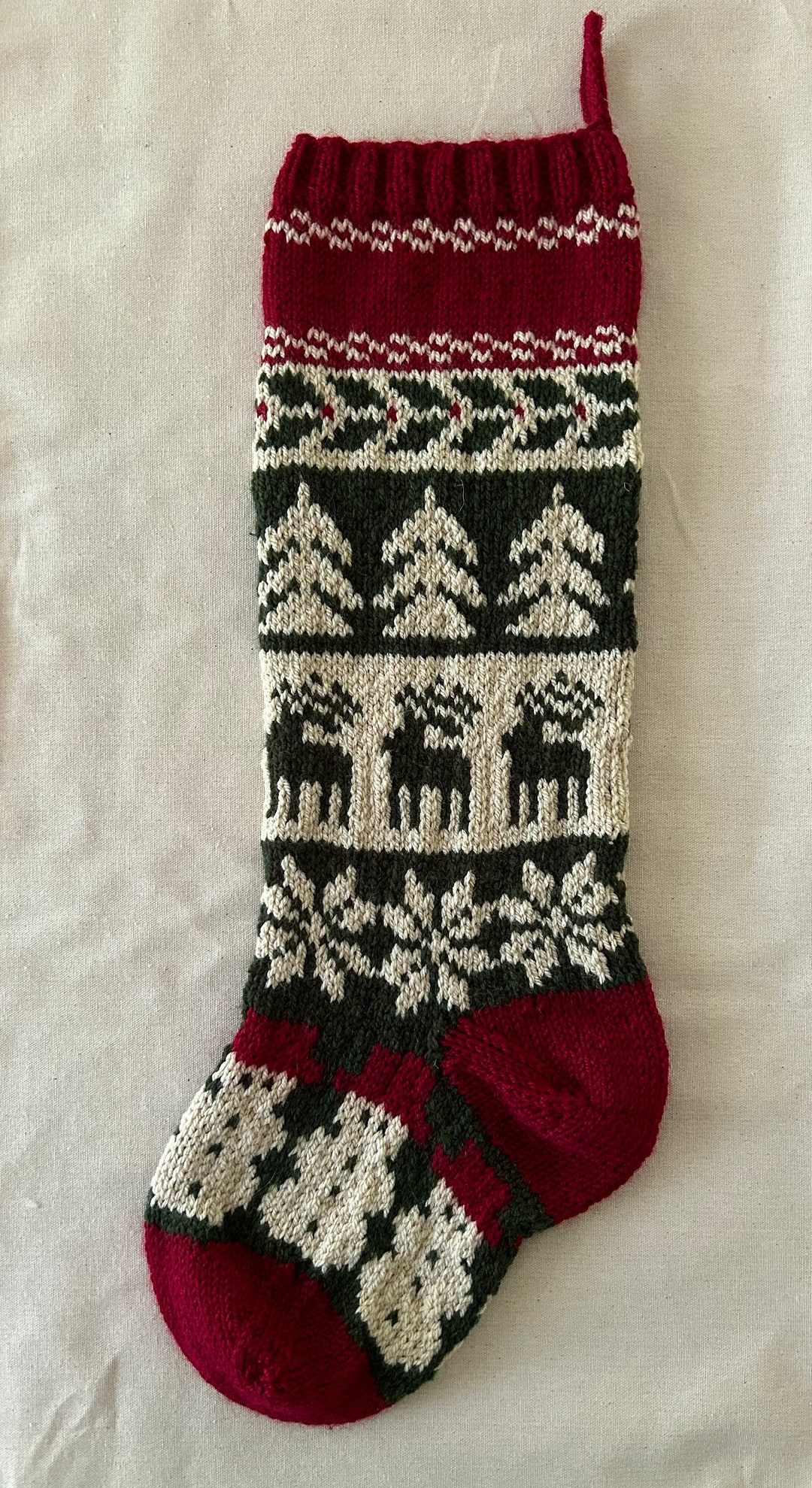 Hand Knit Christmas Stockingnull