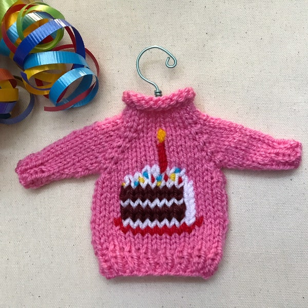 Birthday Cake Mini Sweater Ornament