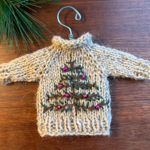 Primitive Christmas Tree Mini Sweater  Ornament