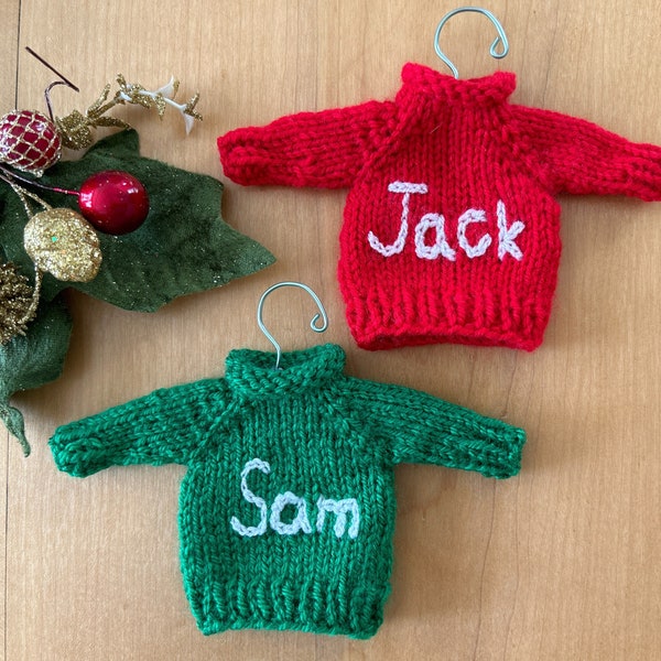 Personalized Mini Sweater Christmas Ornament