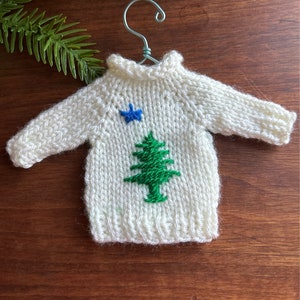 1901 Maine  Flag Mini Sweater Ornament