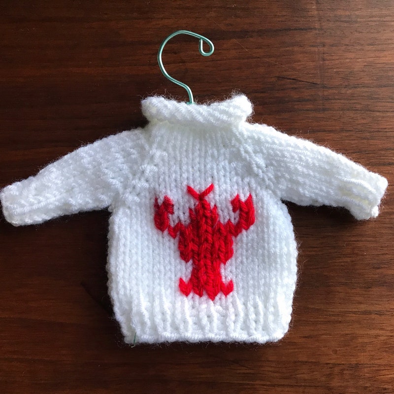 LOBSTER MOTIF SHORT SLEEVE KNIT SWEATER