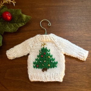 Decorated Christmas Tree Mini Sweater Ornament