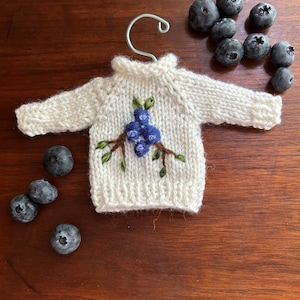 Blueberries Mini Sweater Ornament