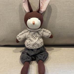 Irish Hand knit Pullover and Bloomer Pants for 14” Doll or Animal