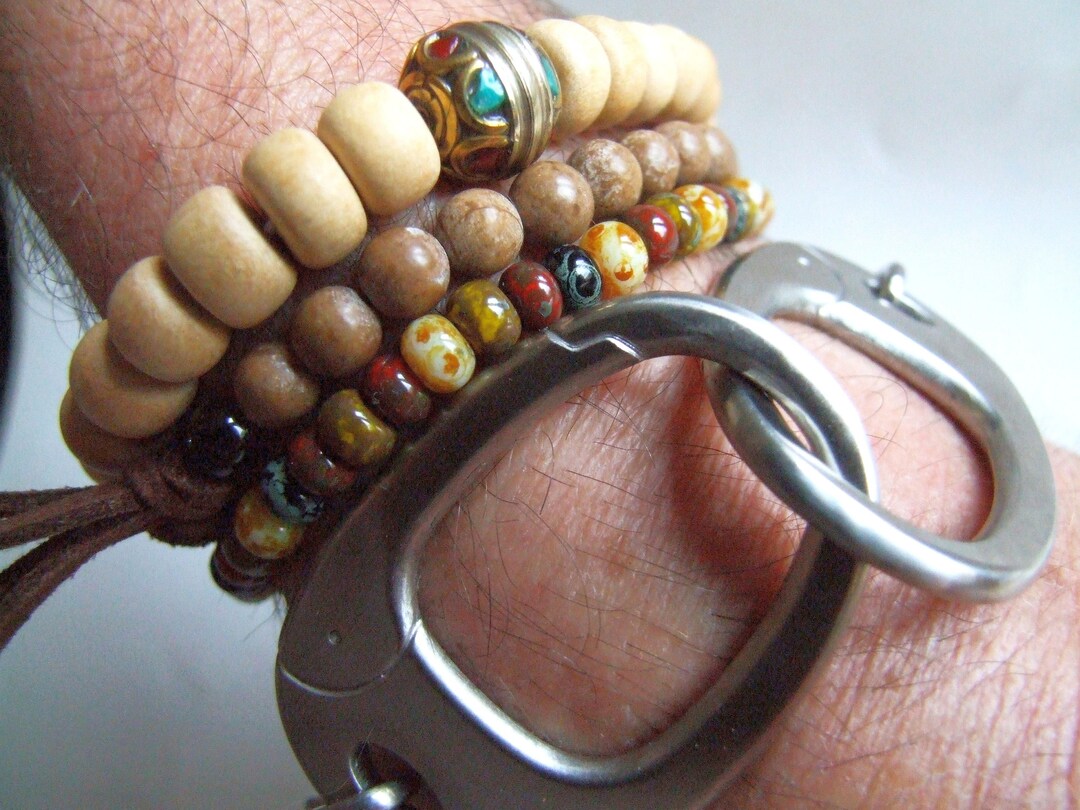 4 Bracelets to Superimpose Handcuff Bracelet Keith Richards Etsy
