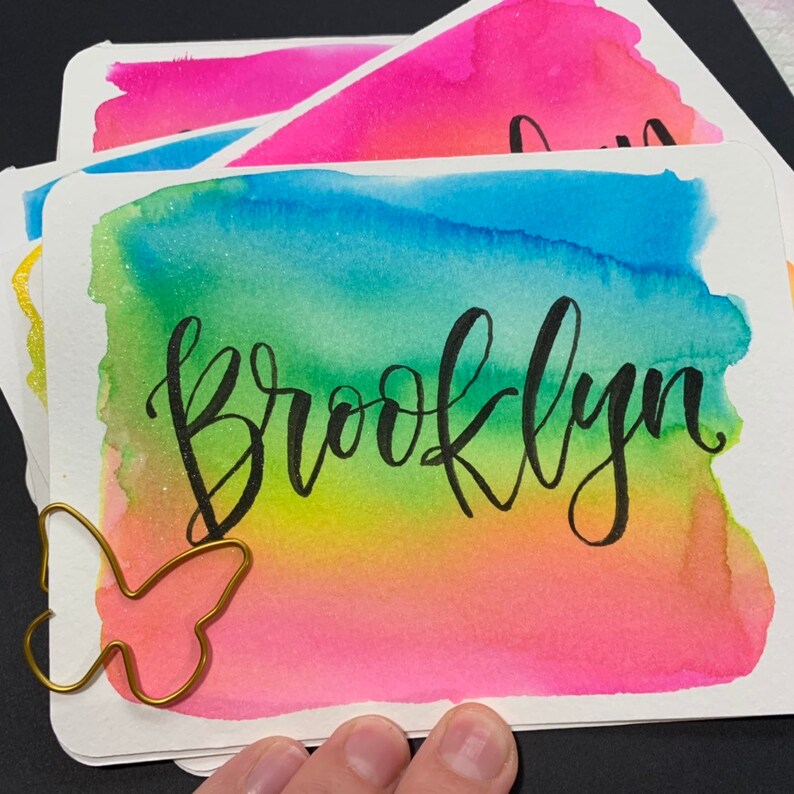 Personalized Watercolor Stationery Set With Name Gift Teacher Etsy