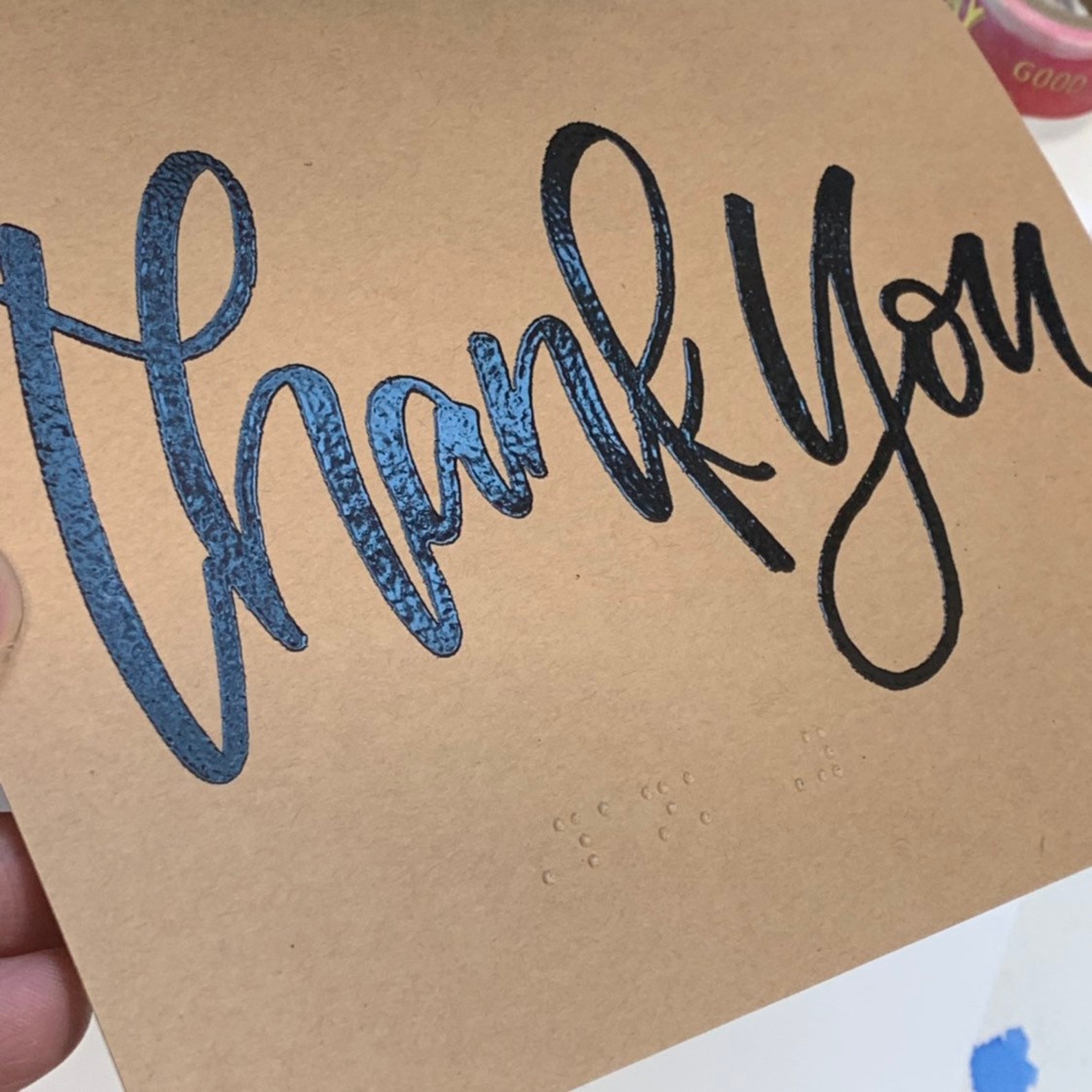 Buy Braille Thank You Card Tactile Custom Message Online in India Etsy