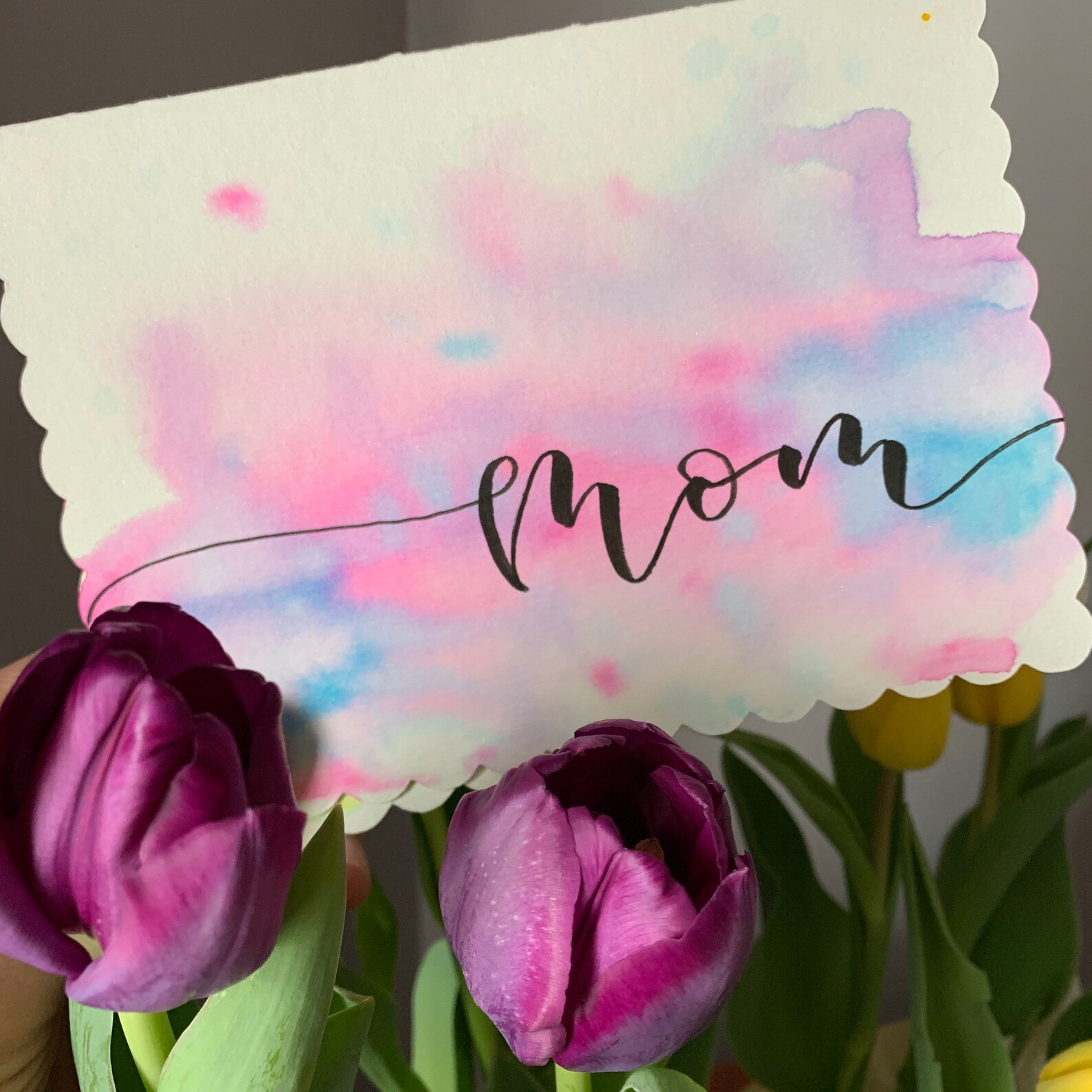 Mother’s Day Card Watercolor Hand Painted Personalized Message - Etsy