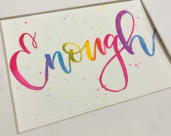 Word of the Year Personalized in Watercolor Lettering 5x7