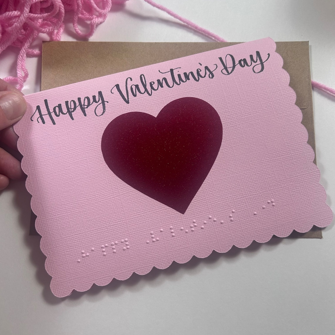 Braille Valentines Day Card Personalized Message 7x5 A7 Etsy